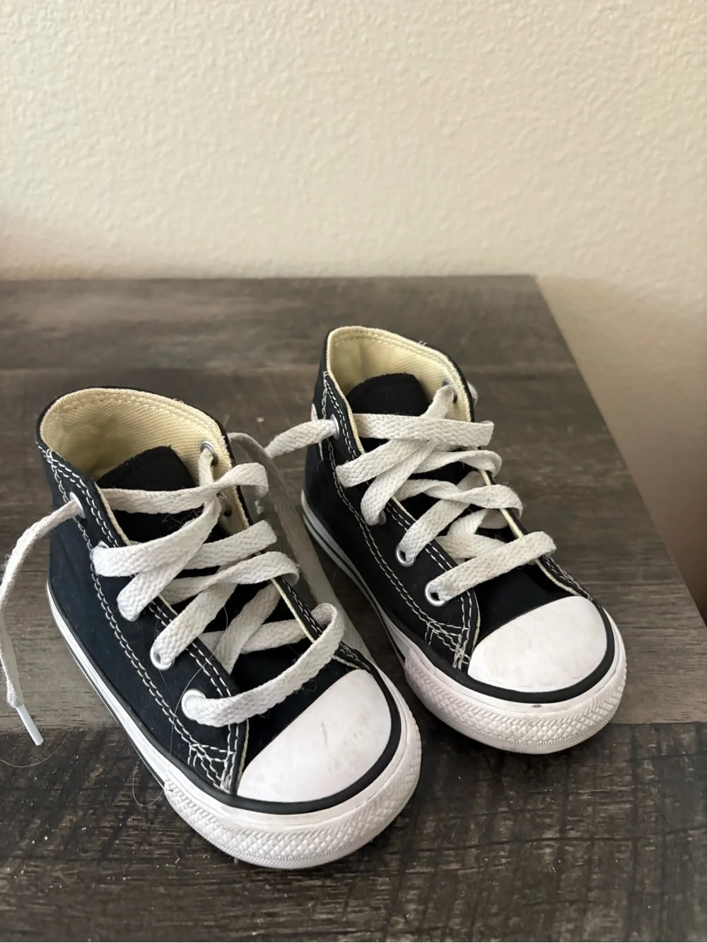 Converse Kids Black High-Top Sneakers with White Laces